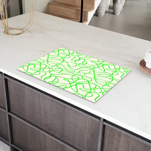 Groen - Lijnen - Abstract - Neon Inductie beschermer vinyl 3mm klein 276 -sfeer8