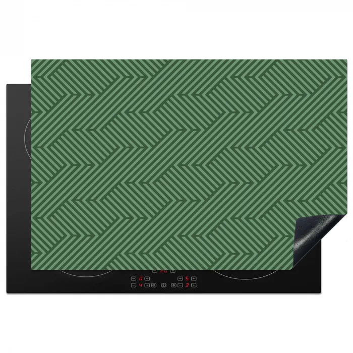 Groen - Strepen - Patroon Inductie beschermer vinyl 3mm klein 276 -3d