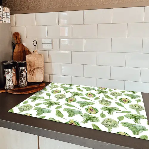Groene - Groente - Broccoli - Artisjokken Inductie beschermer vinyl 3mm klein 276 -sfeer3