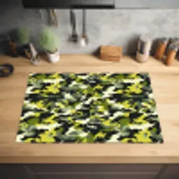 Groen - Geel - Camouflage - Patroon Inductie beschermer vinyl 3mm klein 276 -sfeer5