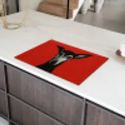 Windhond - Minimalistisch - Rood Inductie beschermer vinyl 3mm klein -sfeer8