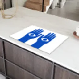 Handen - Twee - Ogen - Blauw Inductie beschermer vinyl 3mm klein -sfeer8