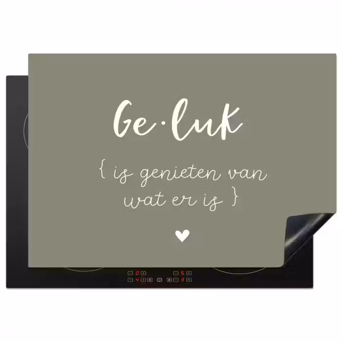 Geluk is genieten van wat er is - Quotes - Geluk definitie - Tekst - Woordenboek Inductie beschermer vinyl 3mm middel -3d