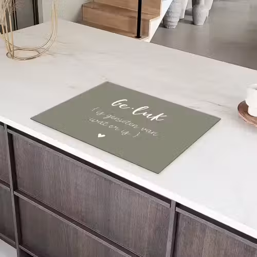 Geluk is genieten van wat er is - Quotes - Geluk definitie - Tekst - Woordenboek Inductie beschermer vinyl 3mm middel -sfeer8