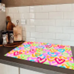 Hart - Neon - Patroon - Kleur Inductie beschermer vinyl 3mm klein 276 -sfeer3