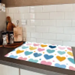 Hartjes - Pastel - Kleurcontrast - Handgetekend Inductie beschermer vinyl 3mm klein -sfeer3