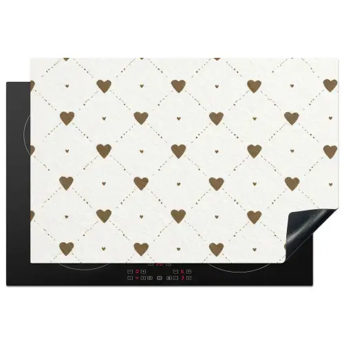 Hartjes - Patroon - Raster - Klassiek Inductie beschermer vinyl 3mm klein -3d