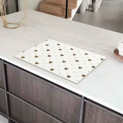 Hartjes - Patroon - Raster - Klassiek Inductie beschermer vinyl 3mm klein -sfeer8