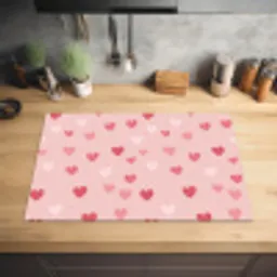 Hartjes - Patroon - Roze - Eenvoudig Inductie beschermer vinyl 3mm klein -sfeer5