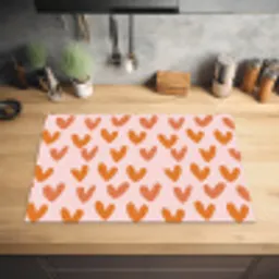 Hartjes - Getekend - Oranje Inductie beschermer vinyl 3mm klein 276 -sfeer5