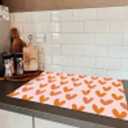 Hartjes - Getekend - Oranje Inductie beschermer vinyl 3mm klein 276 -sfeer3