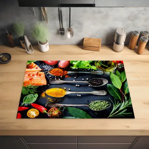 Kruiden - Lepels - Keuken - Specerijen Inductie beschermer vinyl 3mm middel -sfeer5