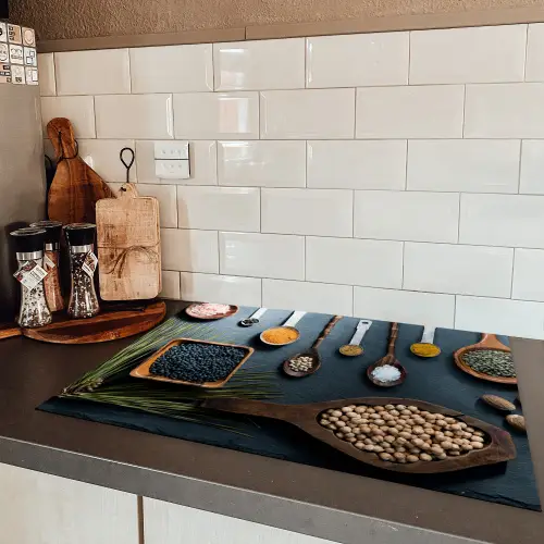Kruiden - Lepels - Specerijen - Keuken Inductie beschermer vinyl 3mm middel -sfeer3
