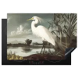 Reiger - Planten - Wolken - Wit Inductie beschermer vinyl 3mm klein -3d