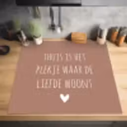 Thuis is het plekje waar de liefde woont - Quotes - Spreuken Inductie beschermer vinyl 3mm middel -sfeer5