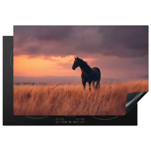 Paard - Wolken - Open veld Inductie beschermer vinyl 3mm klein -3d