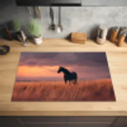 Paard - Wolken - Open veld Inductie beschermer vinyl 3mm klein -sfeer5