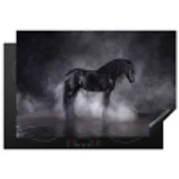 Paard - Magisch - Zwart Inductie beschermer vinyl 3mm klein -3d