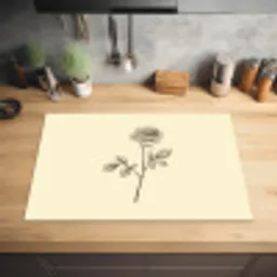Illustratie - Zwart - Roos Inductie beschermer vinyl 3mm klein -sfeer5