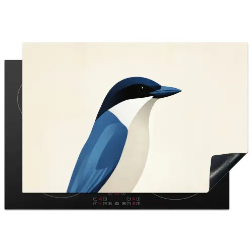 Illustratie - Blauw - Vogel Inductie beschermer vinyl 3mm klein -3d