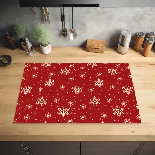Illustratie - Sneeuwvlokken - Rood Inductie beschermer vinyl 3mm klein 276 -sfeer5