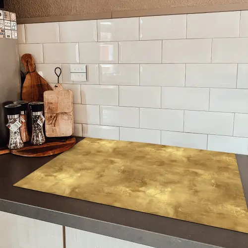 Industrieel - Textuur - Goud Inductie beschermer vinyl 3mm klein 276 -sfeer3