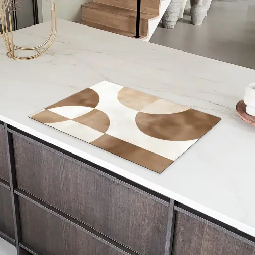 Snijdende cirkels - Overlappende vlakken Inductie beschermer vinyl 3mm klein -sfeer8