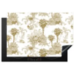 Oerwoud - Abstract - Beige Inductie beschermer vinyl 3mm klein 276 -3d