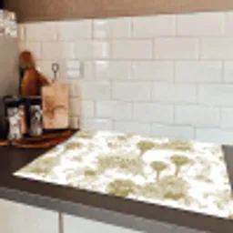 Oerwoud - Abstract - Beige Inductie beschermer vinyl 3mm klein 276 -sfeer3