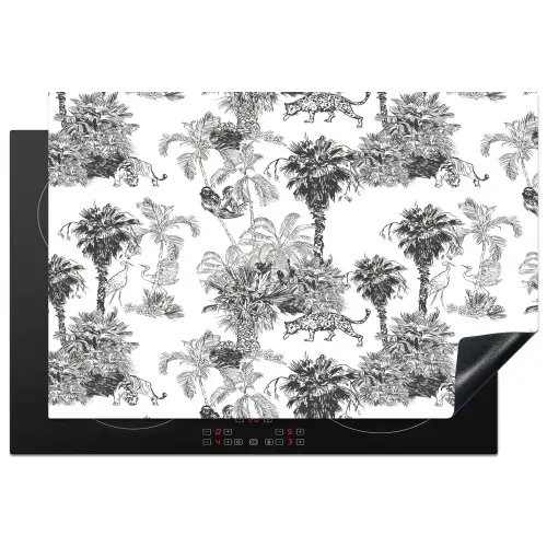 Jungle - Dieren - Grijs Inductie beschermer vinyl 3mm klein 276 -3d