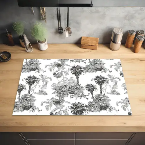 Jungle - Dieren - Grijs Inductie beschermer vinyl 3mm klein 276 -sfeer5
