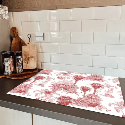 Jungle - Natuur - Rood Inductie beschermer vinyl 3mm klein 276 -sfeer3