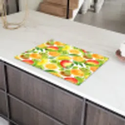 Kiwi - Sinasappel - Mango - Perzik Inductie beschermer vinyl 3mm klein 276 -sfeer8