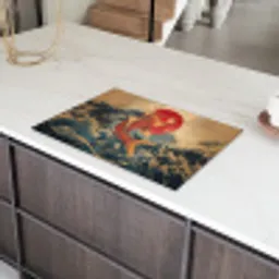 Koi - Zee - Golven - Zon Inductie beschermer vinyl 3mm klein -sfeer8