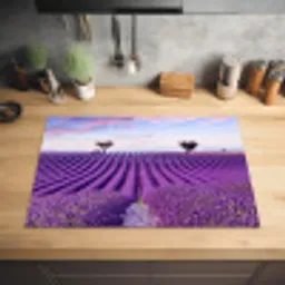 Lavendellijnenspel bij Schemerlicht Inductie beschermer vinyl 3mm klein -sfeer5