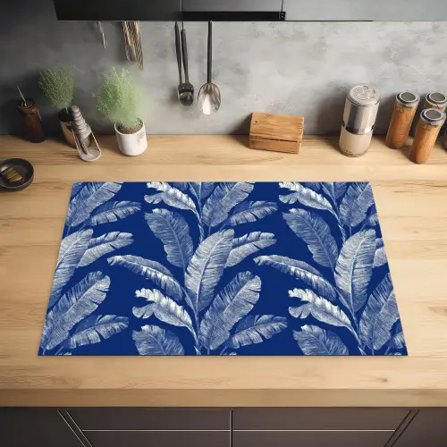 Blad - Palm - Blauw Inductie beschermer vinyl 3mm klein 276 -sfeer5