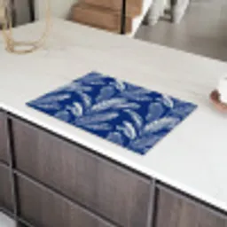 Blad - Palm - Blauw Inductie beschermer vinyl 3mm klein 276 -sfeer8