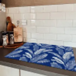 Blad - Palm - Blauw Inductie beschermer vinyl 3mm klein 276 -sfeer3