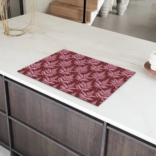 Blad - Patroon - Paars Inductie beschermer vinyl 3mm klein 276 -sfeer8