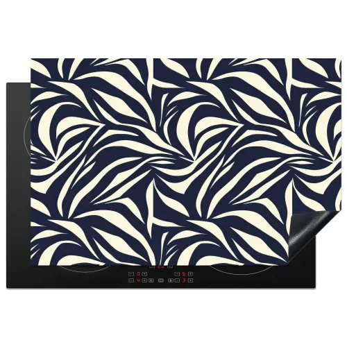 Bladvormen - Blauw - Patroon - Wit Inductie beschermer vinyl 3mm klein 276 -3d