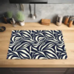 Bladvormen - Blauw - Patroon - Wit Inductie beschermer vinyl 3mm klein 276 -sfeer5