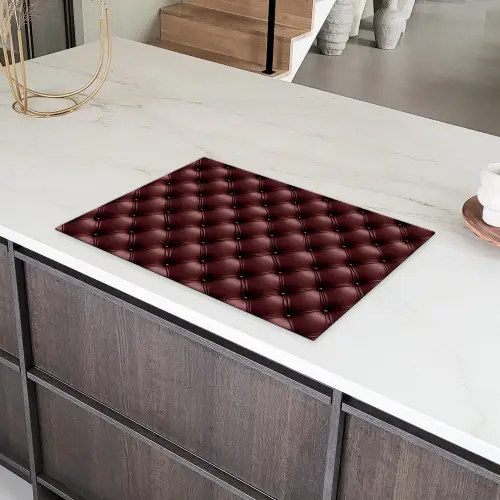 Leer - Patroon - Bordeaux Inductie beschermer vinyl 3mm klein 276 -sfeer8