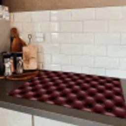 Leer - Patroon - Bordeaux Inductie beschermer vinyl 3mm klein 276 -sfeer3