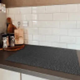 Leertextuur in Zilverlicht Inductie beschermer vinyl 3mm klein -sfeer3
