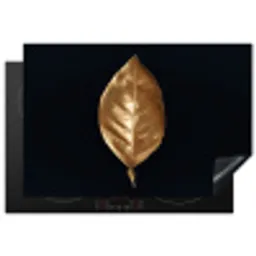 Bladeren - Chic - Goud - Planten - Zwart Inductie beschermer vinyl 3mm klein -3d