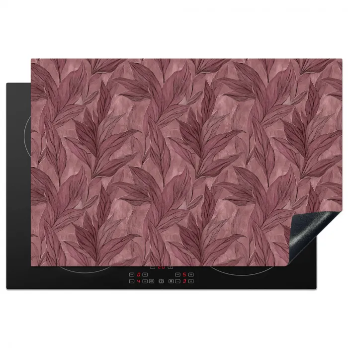 Bladeren - Patroon - Paars Inductie beschermer vinyl 3mm klein 276 -3d