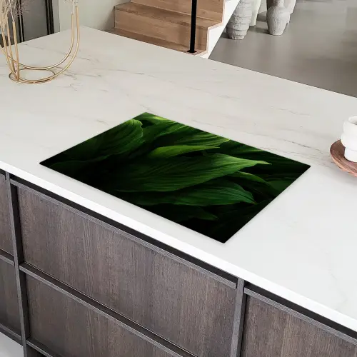 Bladeren - Schaduw - Groen - Textuur Inductie beschermer vinyl 3mm klein -sfeer8