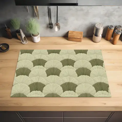 Bladeren - Structuur - Groen Inductie beschermer vinyl 3mm klein 276 -sfeer5