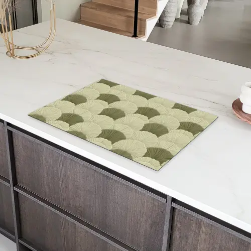 Bladeren - Structuur - Groen Inductie beschermer vinyl 3mm klein 276 -sfeer8