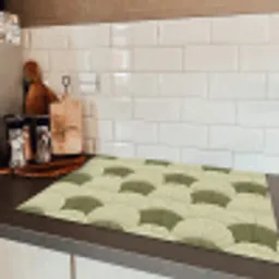Bladeren - Structuur - Groen Inductie beschermer vinyl 3mm klein 276 -sfeer3